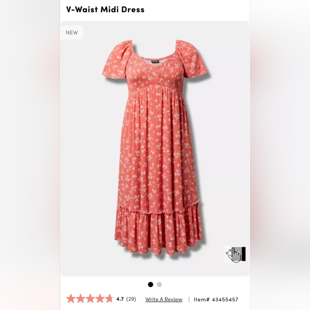 Torrid Faded Rose Floral Midi Dress